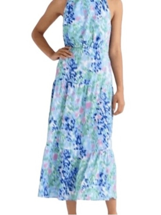 Sam Edelman Dresses & Skirts - Sam Edelman Blue Green Floral Halter Maxi Dress